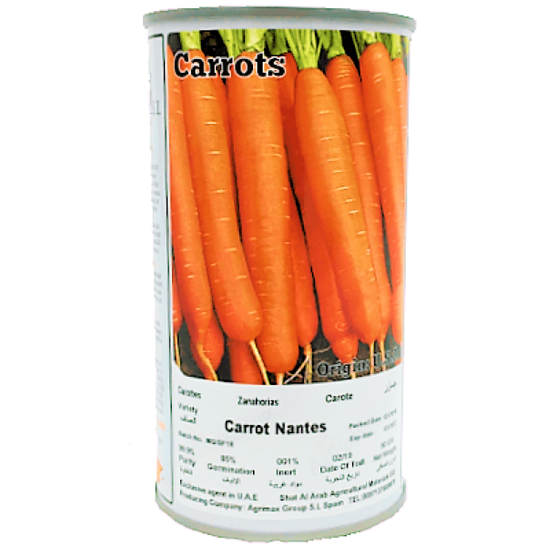 Carrots Nantes Seeds Tin - www.Greenie.ae Buy online Best and Healthy Plants and quality products guarantee in Dubai Plants Shop in Dubai Abu Dhabi all over UAE Plants near me Fresh Plants in Dubai where to buy plants in UAE - Greenie.ae