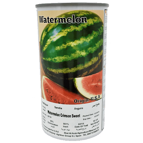 Crimson Sweet Watermelon Seeds Tin - www.Greenie.ae Buy online Best and Healthy Plants and quality products guarantee in Dubai Plants Shop in Dubai Abu Dhabi all over UAE Plants near me Fresh Plants in Dubai where to buy plants in UAE - Greenie.ae