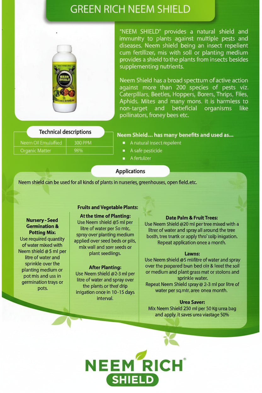 Neem Shield, Herbal Pesticide, Fertilizer - www.Greenie.ae Buy online Best and Healthy Plants and quality products guarantee in Dubai Plants Shop in Dubai Abu Dhabi all over UAE Plants near me Fresh Plants in Dubai where to buy plants in UAE - Greenie.ae