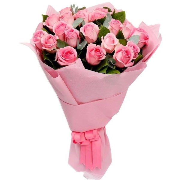 Fresh Pink Roses and Bouquet