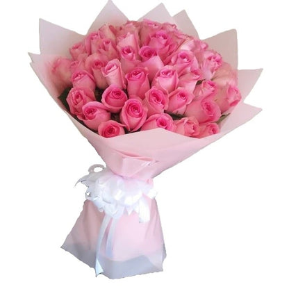 Fresh Pink Roses and Bouquet