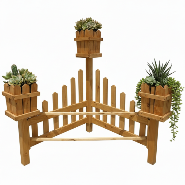 Handmade Garden Corner Pots Fence
