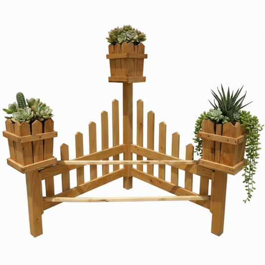 Handmade Garden Corner Pots Fence