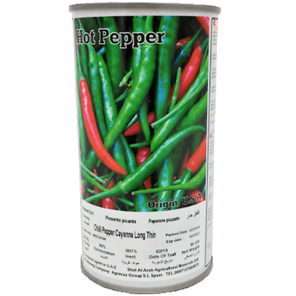 Hot Pepper Chili Cayenne Long Thin Seeds Tin - www.Greenie.ae Buy online Best and Healthy Plants and quality products guarantee in Dubai Plants Shop in Dubai Abu Dhabi all over UAE Plants near me Fresh Plants in Dubai where to buy plants in UAE - Greenie.ae
