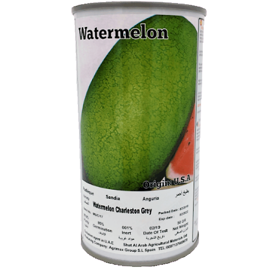 Watermelon Charleston Grey Seeds Tin - www.Greenie.ae Buy online Best and Healthy Plants and quality products guarantee in Dubai Plants Shop in Dubai Abu Dhabi all over UAE Plants near me Fresh Plants in Dubai where to buy plants in UAE - Greenie.ae