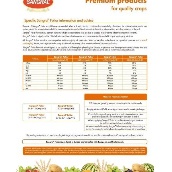 Sangral NPK and Micronutrients Fruits and Flowers Fertilizer - www.Greenie.ae Buy online Best and Healthy Plants and quality products guarantee in Dubai Plants Shop in Dubai Abu Dhabi all over UAE Plants near me Fresh Plants in Dubai where to buy plants in UAE - Greenie.ae