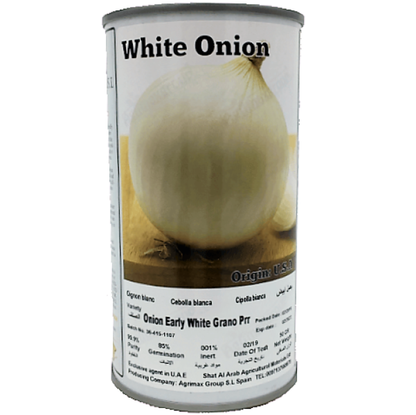 Onion Early White Grano Prr Seeds Tin - www.Greenie.ae Buy online Best and Healthy Plants and quality products guarantee in Dubai Plants Shop in Dubai Abu Dhabi all over UAE Plants near me Fresh Plants in Dubai where to buy plants in UAE - Greenie.ae