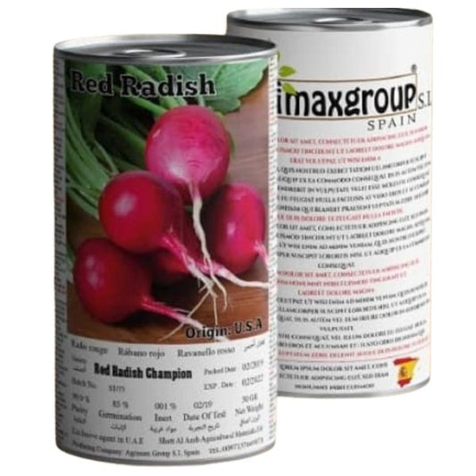 Red Radish Champion Seeds Tin - www.Greenie.ae Buy online Best and Healthy Plants and quality products guarantee in Dubai Plants Shop in Dubai Abu Dhabi all over UAE Plants near me Fresh Plants in Dubai where to buy plants in UAE - Greenie.ae