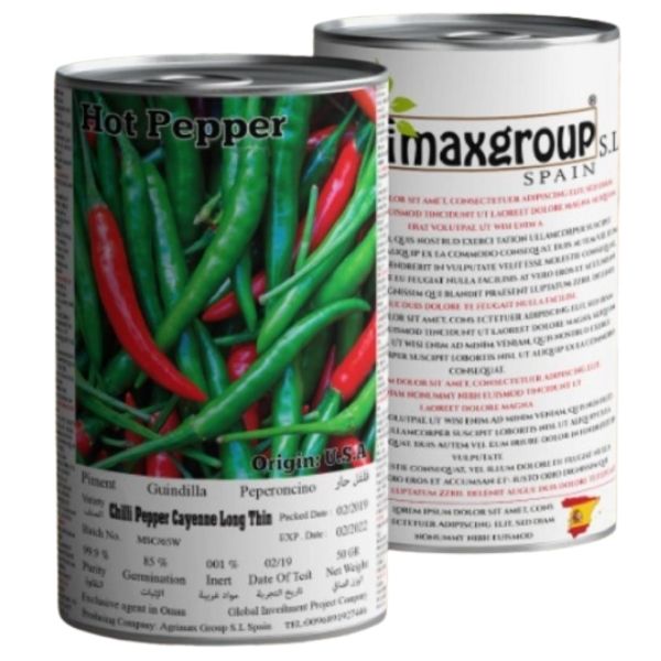 Hot Pepper Chili Cayenne Long Thin Seeds Tin - www.Greenie.ae Buy online Best and Healthy Plants and quality products guarantee in Dubai Plants Shop in Dubai Abu Dhabi all over UAE Plants near me Fresh Plants in Dubai where to buy plants in UAE - Greenie.ae